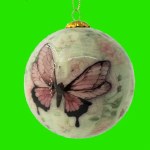 PINK BUTTERFLY CHRISTMAS BALL