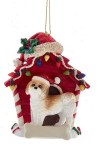 SHIH TZU WITH DOG HOUSE