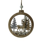 LASER CUT WOODEN DEER DISC