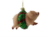 GLASS PIG WITH WREATH