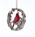 CARDINAL IN WHITE WREATH