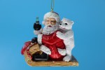 SANTA, POLAR BEAR ON SLED W/ C