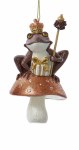 BROWN TOAD W/CROWN AND STAFF