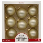 8 PK MATTE CREAM GLASS BALLS