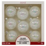 8 PK MILKY OPAQUE GLASS BALLS