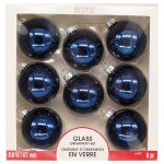 8 PK DK BLUE GLASS BALLS