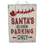 WOODEN SANTA'S PARKING SIGN