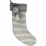 WHITE AND GREY CHRISTMAS STOCKING