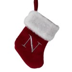 LETTER N MONOGRAM STOCKING