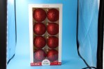 RED GLITTERY GLASS BALLS