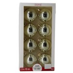 8 PK GOLD SHINY GLASS BALLS