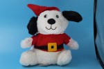 PLUSH SANTA DOG