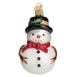 RED BOW HOLLY HAT SNOWMAN