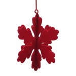 RED FELT SNOWFLAKE