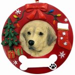 YELLOW LABRADOR IN WREATH