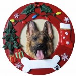 GERMAN SHEPHERD IN WREATH