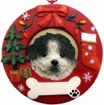 SHIH TZU BLACK AND WHITE WREATH