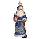 GLISTENING MIDNIGHT SANTA OLD WORLD