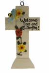 BEE CROSS WITH FLOWERS