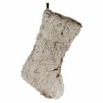 TAN FAUX FUR STOCKING