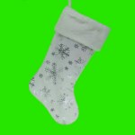 WHITE STOCKING W/SNOWFLAKES