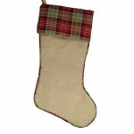 TAN AND PLAID CHRISTMAS STOCKING