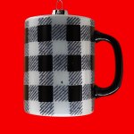 WHITE PLAID CUP