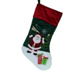 SANTA GREEN AND RED STOCKING