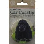 BLACK COCKER SPANIEL CAR COASTER