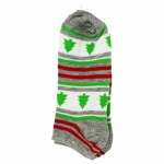 GREY STRIPED TREE ANKLE SOCKS WITH TREE