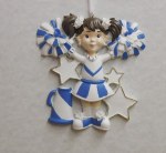 CHEERLEADER IN BLUE AND WHITE