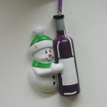 WINE BOTTLE WITH 1 SNOWMAN