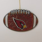 FOOTBALL SHAPED ARTGLASS WITH LOGO CARDINALS