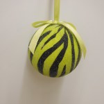 BLACK AND LIME GREEN STRIPED BALL