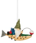 GREEN/ TAN FISH WITH GNOME