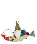 GREEN/RED FISH WITH GNOME