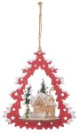 RED TREE WOODEN ORN