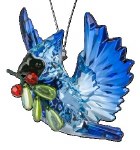 OPENED WINGED BLUE JAY