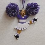 CHEERLEADING BEAR PURPLE AND WHITE