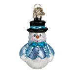 BLUE BOW TIE SNOWMAN