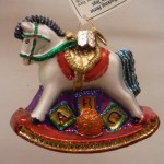 ROCKING HORSE WITH TOYS OLD WORLD