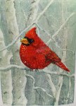 CARDINAL ON BIRCH FLAG