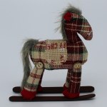 RED PLAID ROCKING HORSE