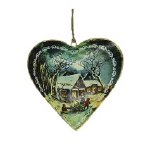 WINTER SCENE ON METAL HEART