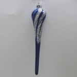 BLUE AND SILVER TEAR DROP ICICLE