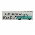 KEEP ON TRUCKEN CHECKERED BOX SHELF SITTER