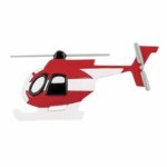 RED AND WHITE HELICOPTER