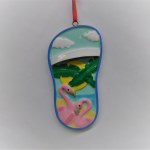 SANDLE WITH BEACH SCENE