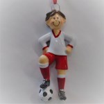 SOCCER BOY IN RED AND WHITE