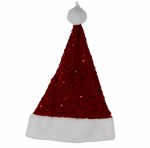 RED VELOUR SEQUIN SANTA HAT